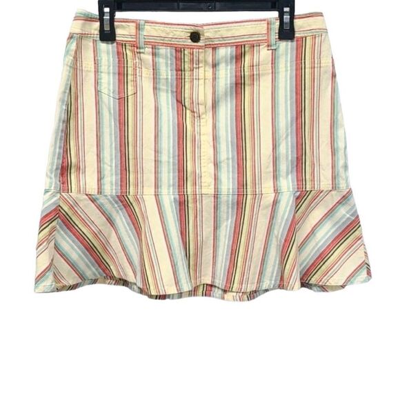 Ann Taylor Loft Women’s Stripped‎ Ruffle Mini Skirt Size 6 - Picture 1 of 5